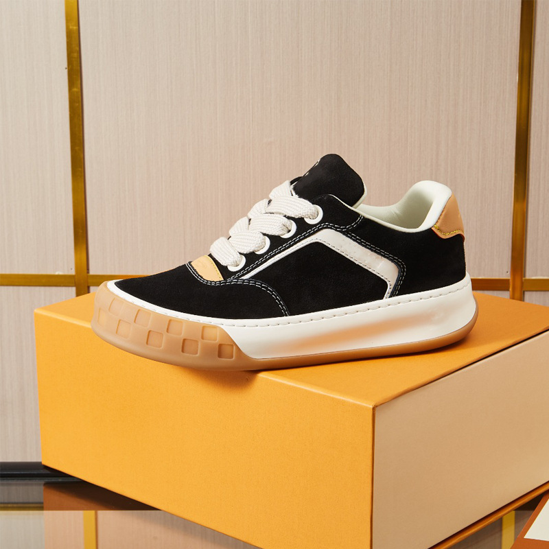 2026 New High-End Version of Lv-Style Biscuit Shoes for Men and Women, Couple's Genuine Leather Casual Sneakers, Trendy Casual Shoes