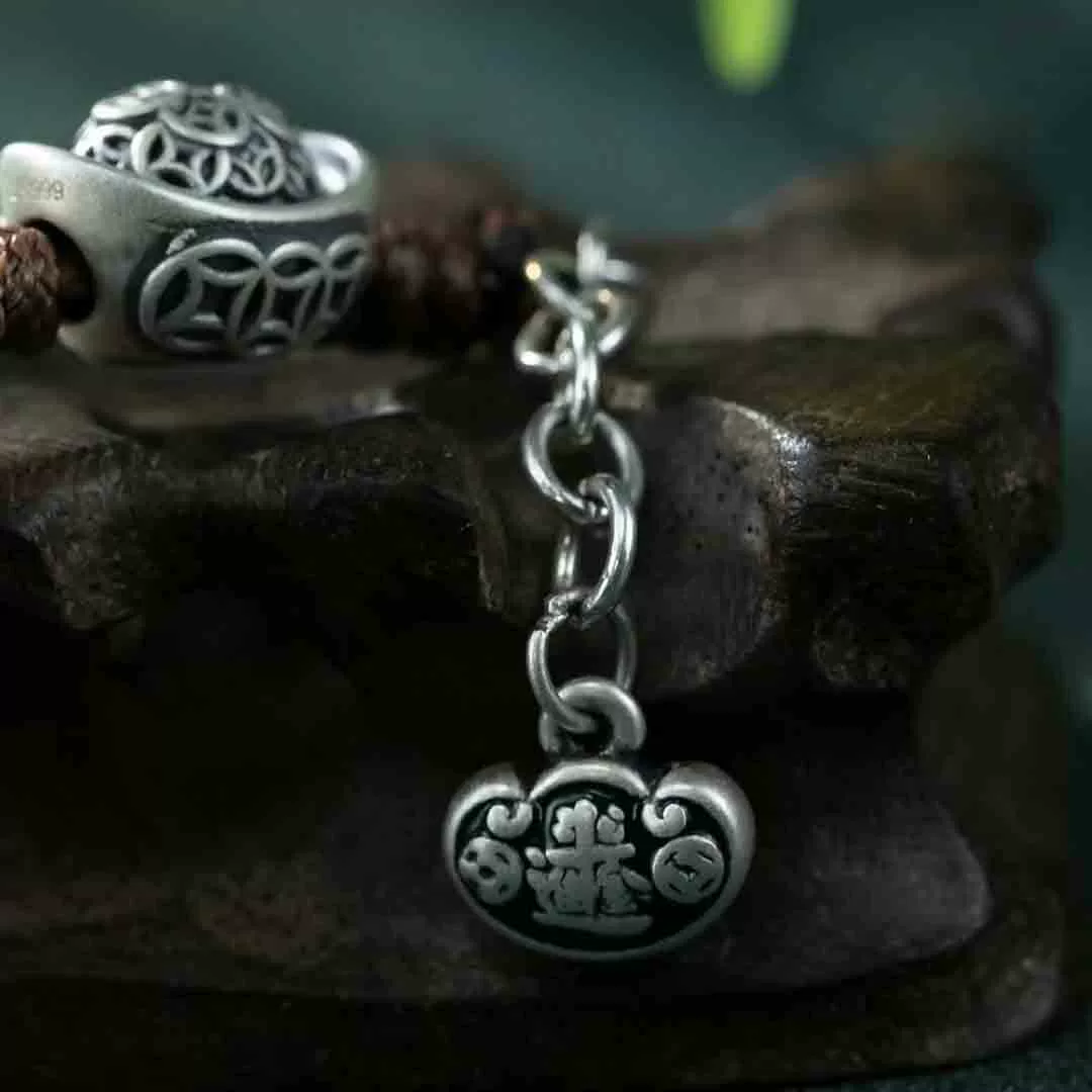 Genuine design woven silver bracelet handmade