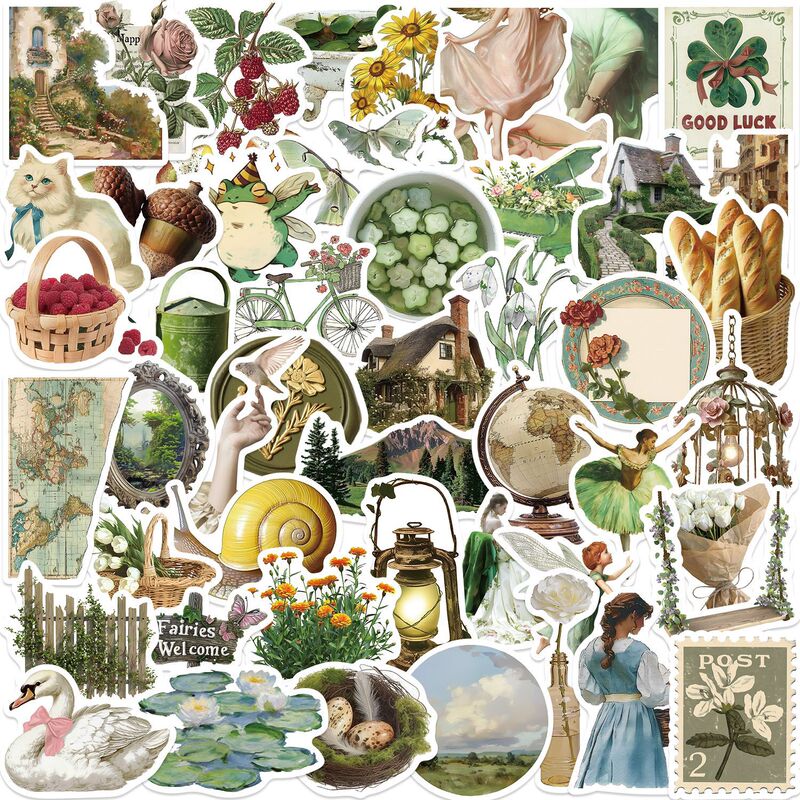 50 American Retro Pastoral Style Graffiti Stickers Decorative Guitar Notebook Luggage DIY Waterproof Cross-border 50 American Retro Pastoral Style Graffiti Stickers Decorative Guitar Notebook Luggage DIY Waterproof Cross-border