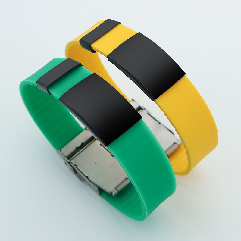 Europe and the United States cross-border jewelry silicone stainless steel electroplating lettering men's bracelet fashion titanium steel couple bracelet wholesale