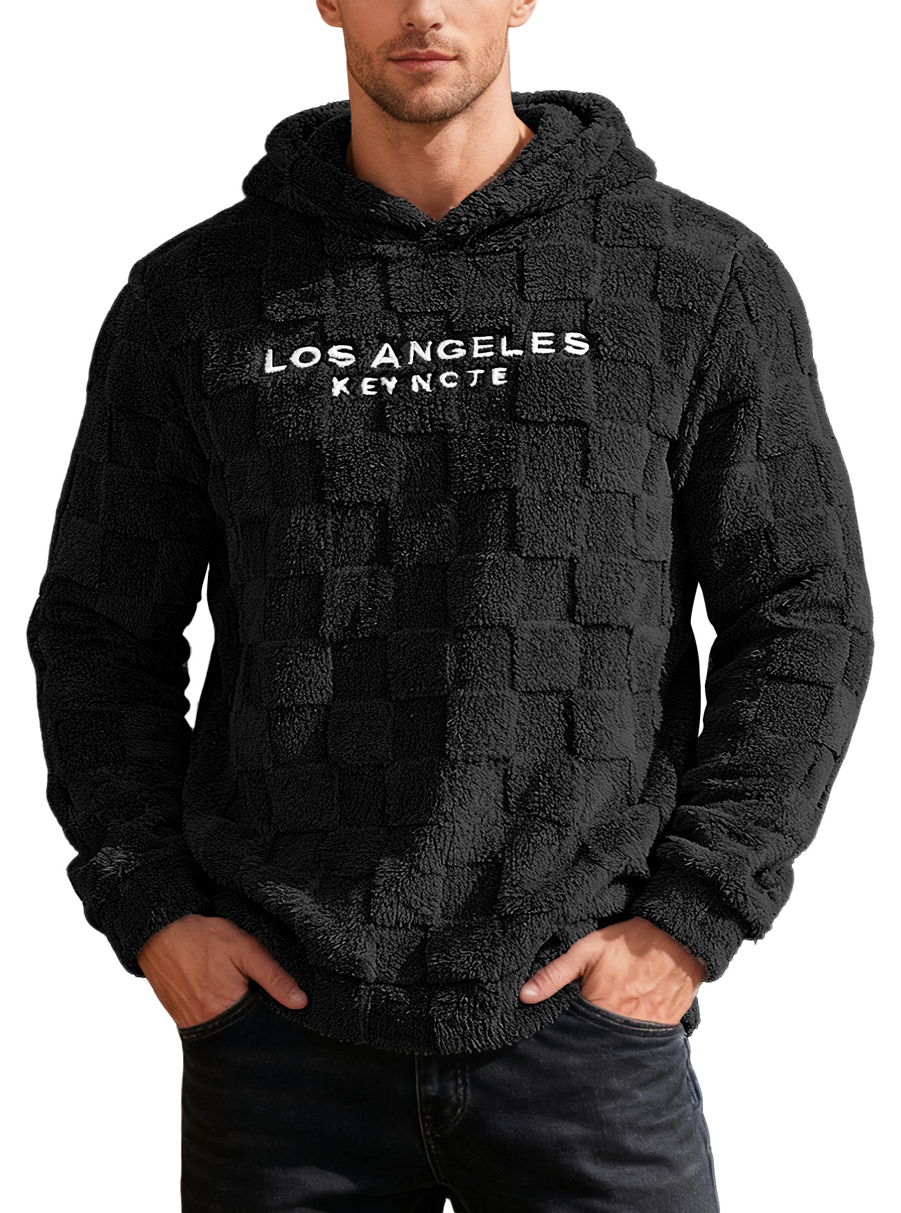 Transfronterizos Europa, Estados Unidos, otoño y invierno, hombres pesados, letras sueltas bordadas de cordero, camisetas deportivas casuales, chaqueta para hombres