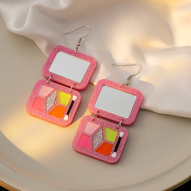 1 Pair Ig Style Simple Style Rectangle Plating Resin Drop Earrings display picture 4