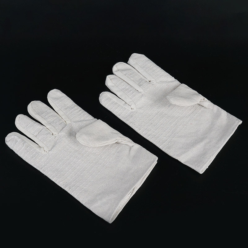Guantes de lona al por mayor 24 líneas de doble capa de blindaje blanco grueso revestido resistente al desgaste resistente al aceite guantes de protección laboral largos