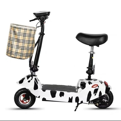for Commuting, Qatlanan elektrik skuterlər - cow-color-24v8a-battery-10-13km-brush-motor