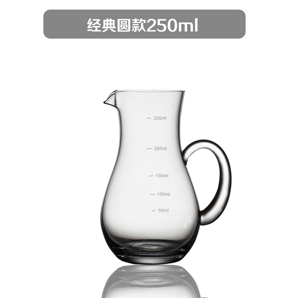 Inventario al por mayor cristal licor dispensador de vino tinto tetera de vino cucharada con una escala taza masculina clásica set