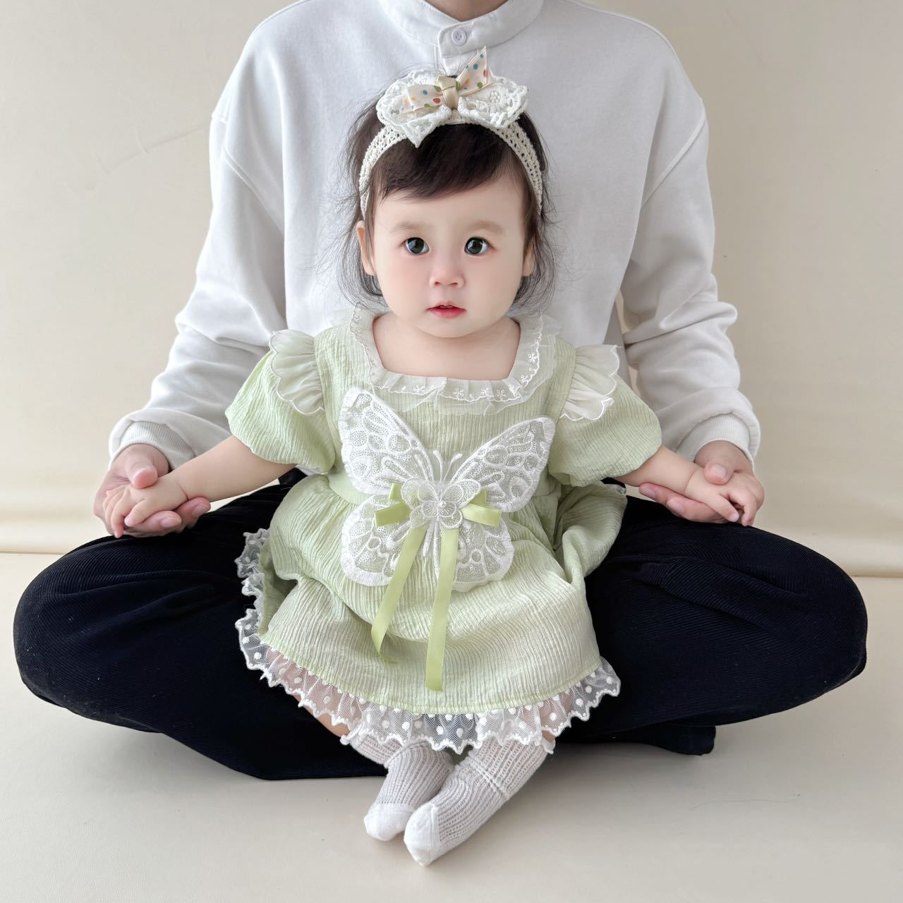 Ropa de bebé verano estilo fino bebé dulce vestido de princesa falda de culo falda de manga corta vestido súper lindo