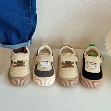秋款韩范小布鞋日系学院风男女童休闲鞋子宝宝魔术贴粘扣软底板鞋