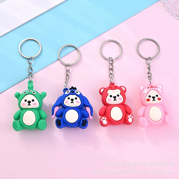 Japanese and Korean cartoon key pendant cartoon car key chain doll wholesale epoxy crafts