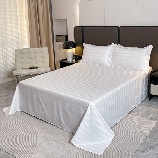 Hotel Homestay Hotel Bed Four-piece Set White Bed Sheet Bed Cover Quilt Core Pillow Core Apartment Full Set of Cloth