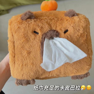 Kapi Bala car tissue box plush cute cartoon car seat back pumping paper bag custom tissue cover