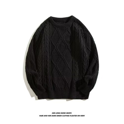 New Autumn/Winter Loose Warm Knit Sweaters for Men and Women, Couples, Cable Knit, Japanese Style, Trendy and Slouchy Linen Clothing