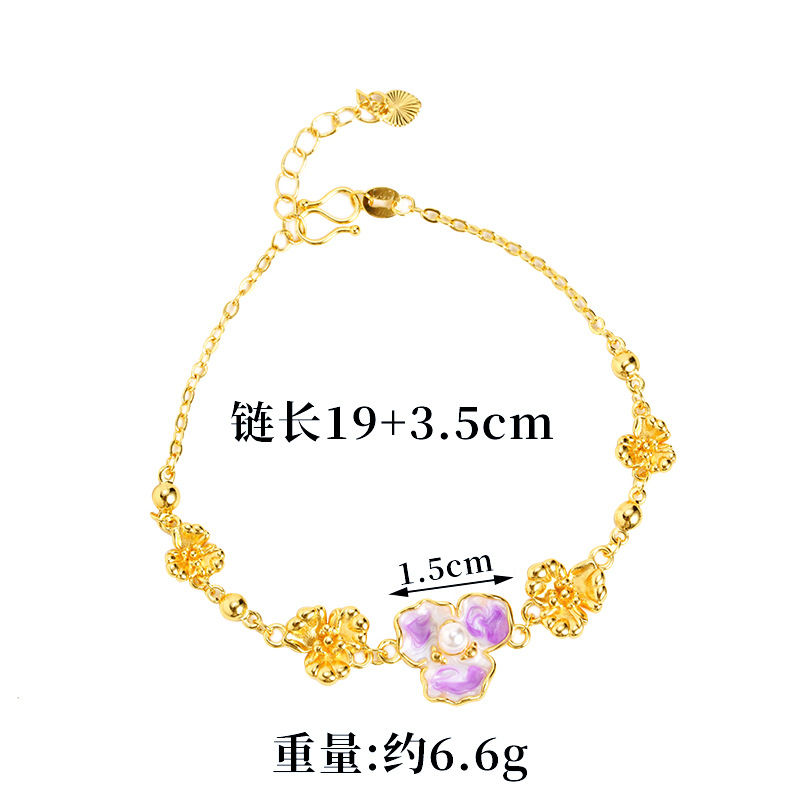 Nuevos productos de oro de arena de Vietnam color esmalte universal iris pulsera de perlas de lujo ligero no se desvanecerá joyas de mano