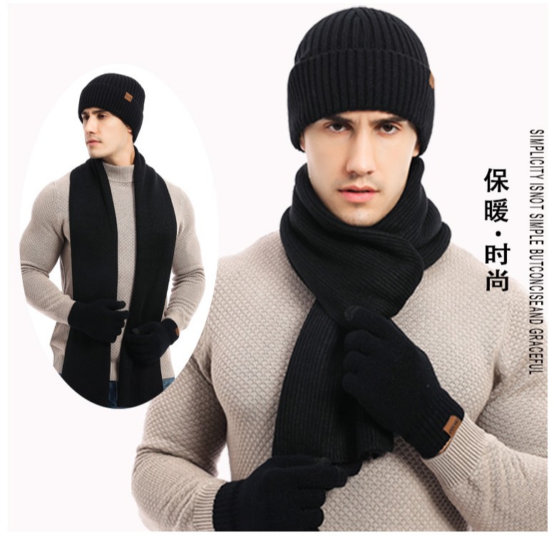 demi-season keep warm knitted woolen set