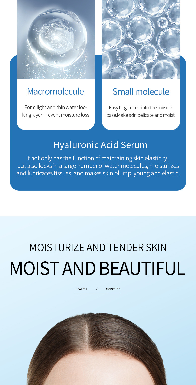 100% English Essence SADOER Hyaluronic Acid Moisturizing Essence Moisturizing Essence Moisturizing Skincare Products Cross-Border