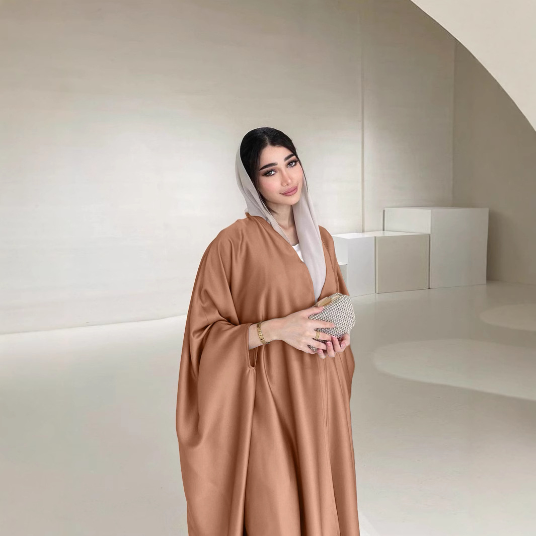2026 Spring/Summer New Middle Eastern Style Robe Coat, Fashionable Elegant, Soft And Lightly Draped Batwing Sleeve_ecoleips.com