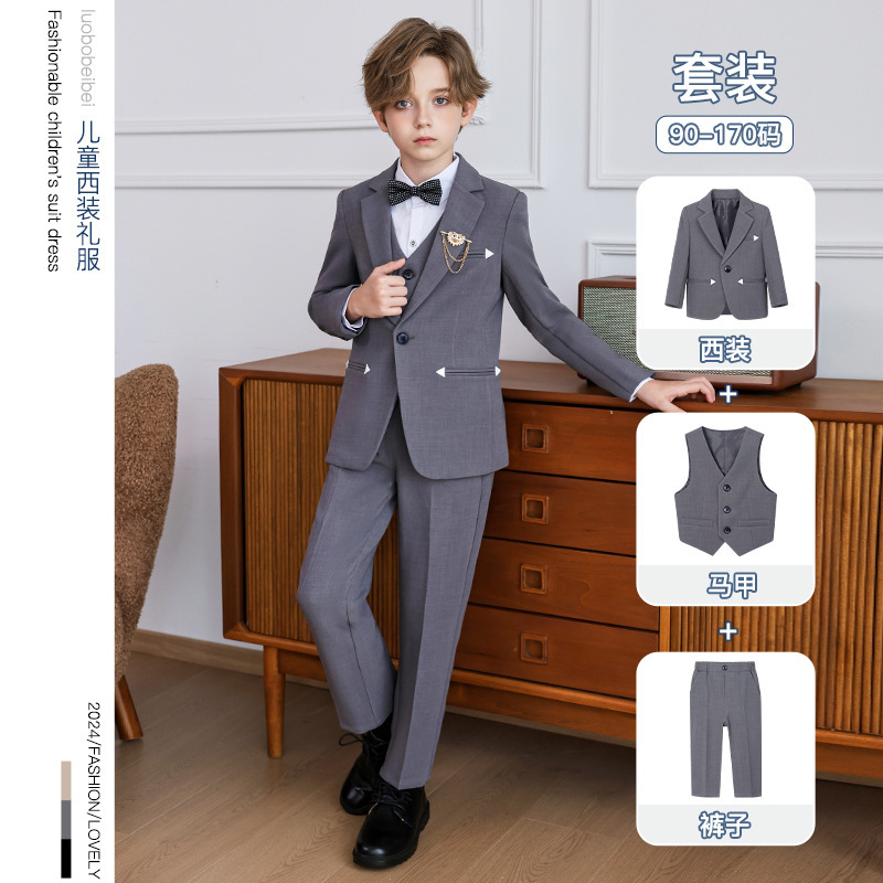 Children's Suit Dress British Style Gentleman's Small Suit suit Boys' One Year Old Flower Boy Host Activity Performance Dress Children's Suit Dress British Style Gentleman's Small Suit suit Boys' One Year Old Flower Boy Host Activity Performance Dress