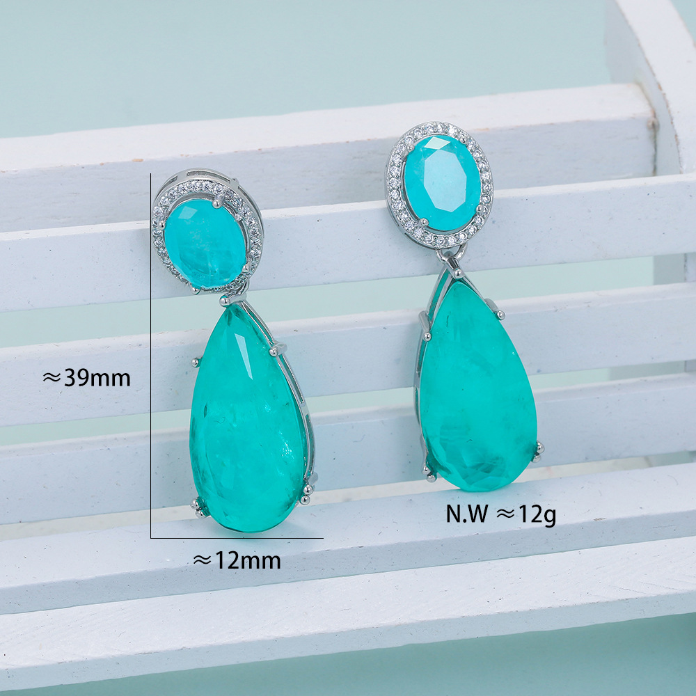 Water Droplets Pattern Women'S Gender 1 Pair Modern Style Simple Style Water Droplets Copper Plating Inlay Artificial Gemstones Rhinestones Drop Earrings