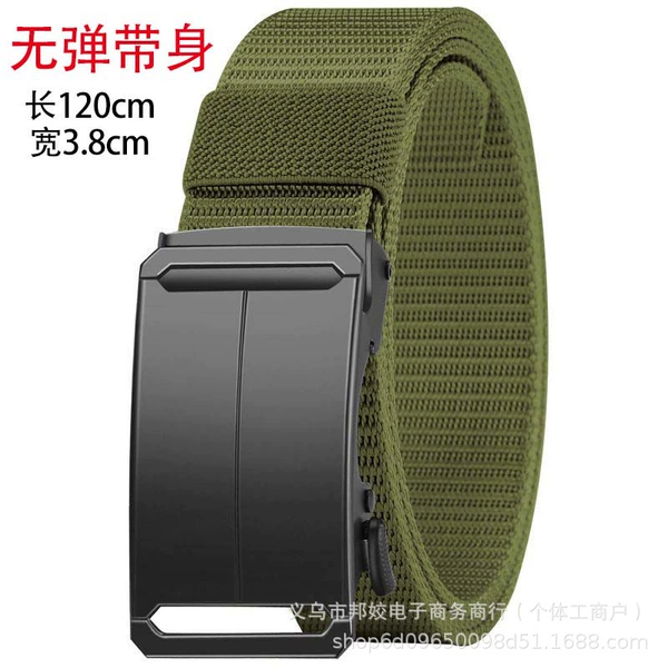 [Square center line buckle]-Military green丨No elastic band