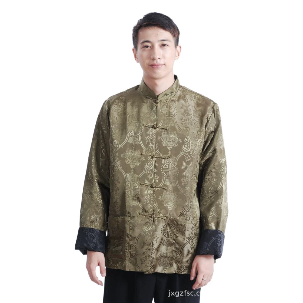 Оптовые мужские топы в стиле Тан, двусторонние топы в китайском стиле, повседневные ретро-топы M1045