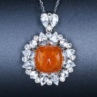 18K Gold Natural Fanta Stone Sugar Tower Pendant 6.81 Large Clarfanta Stone Pendant Necklace with GRC Certificate of Authority