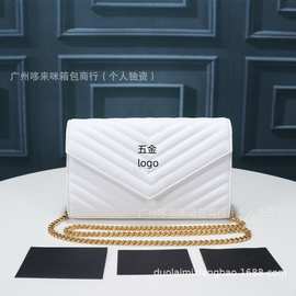 跨境货源小众设计ins翻盖鱼子酱真皮信封包小方包百搭单肩斜挎包