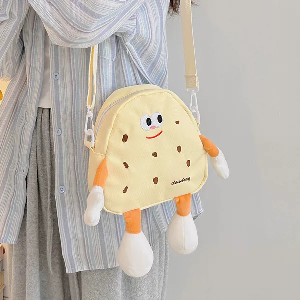 Cartoon New Style Biscuit Small Schoolbag Japanese Style Ins Girl's Soft Heart Cute Canvas Backpack Student Backpack