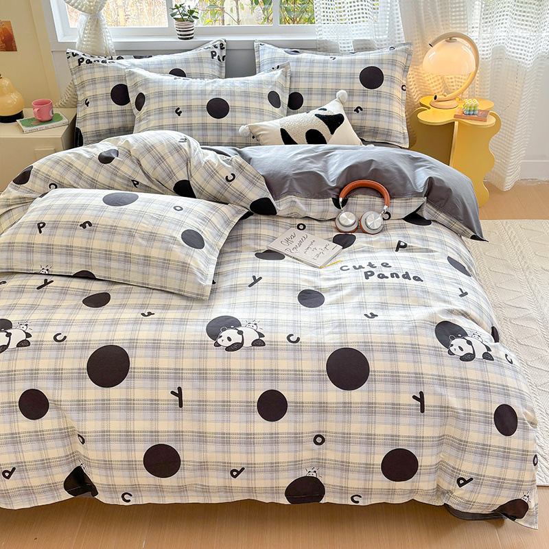 [Algodón puro suave y agradable para la piel] Algodón 100% algodón de cuatro piezas para niños sábanas de dibujos animados Funda de edredón Funda de edredón Chico
