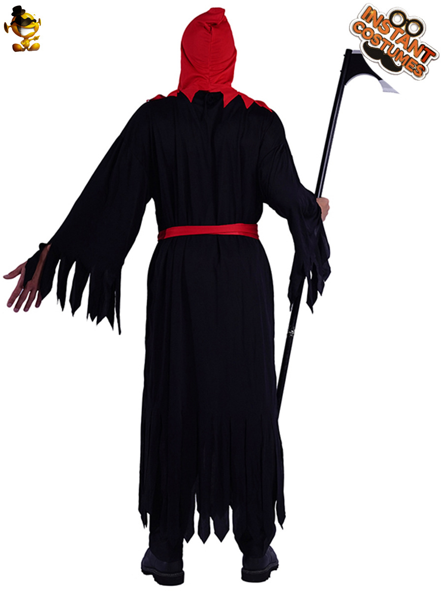 Traje de fiesta de Halloween Cosplay traje negro con capucha traje de rendimiento de la etapa traje de rendimiento de danza image 1