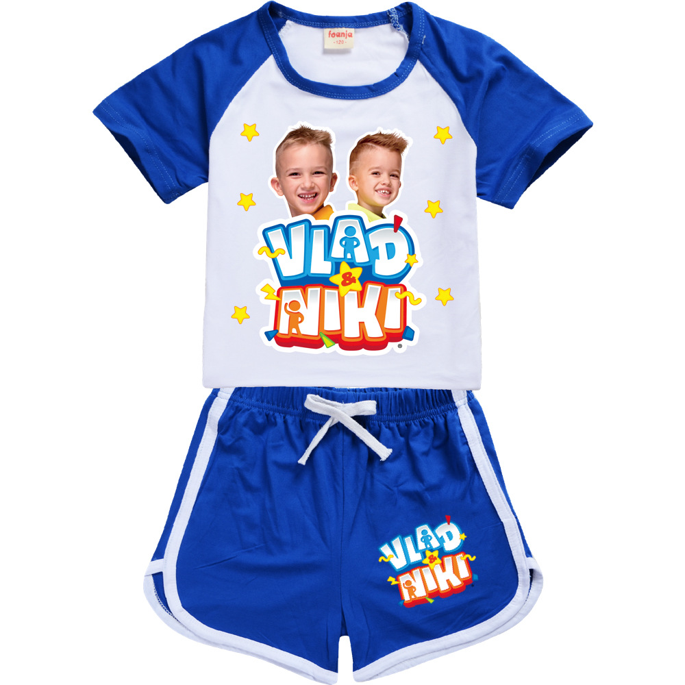 Jungen Sommer Vlad Niki Sets Kurzarm T-Shirt Shorts 2 Stück Anzug Casual Sportswear Kinder kleidung Trainings anzug für Teenager Mädchen – Detail 6