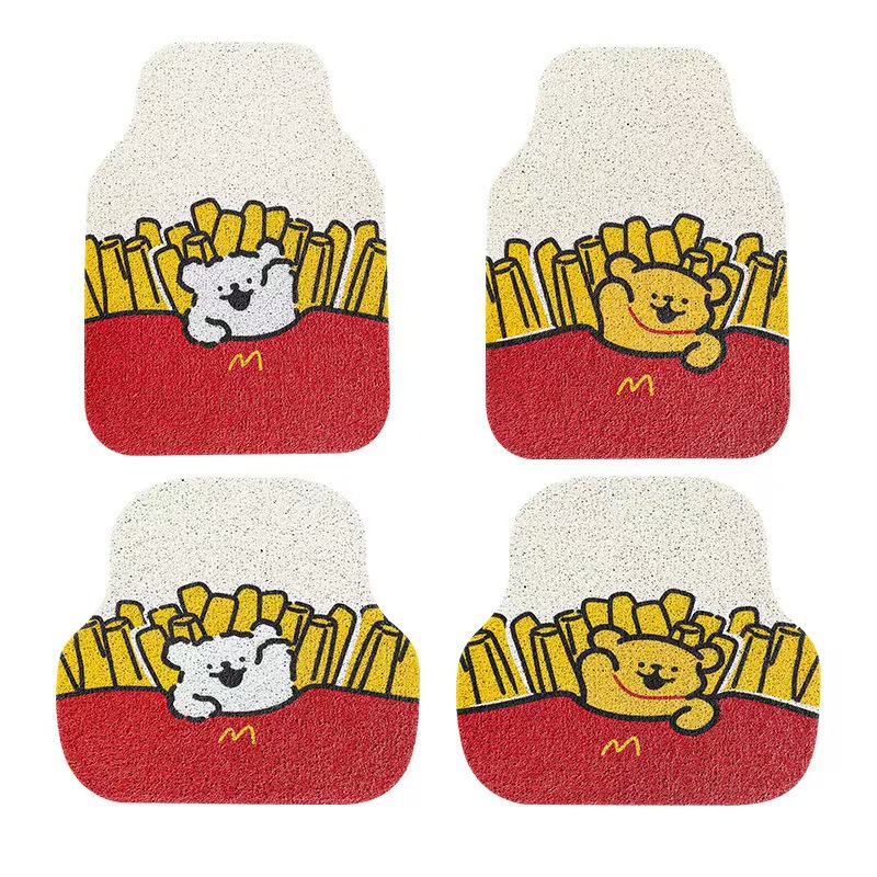 Universal Car Floor Mats with Cute Cartoon Designs, Anti-Dirt and Easy to Clean, Can Be Cut to Size, Suitable for Car Interiors