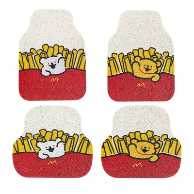 Suitable for Car Interiors, Avtomobil döşəmə paspasları - line-dog-silk-circle-foot-mat-4-piece-set-universal-size-4-piece-set-silk-circle