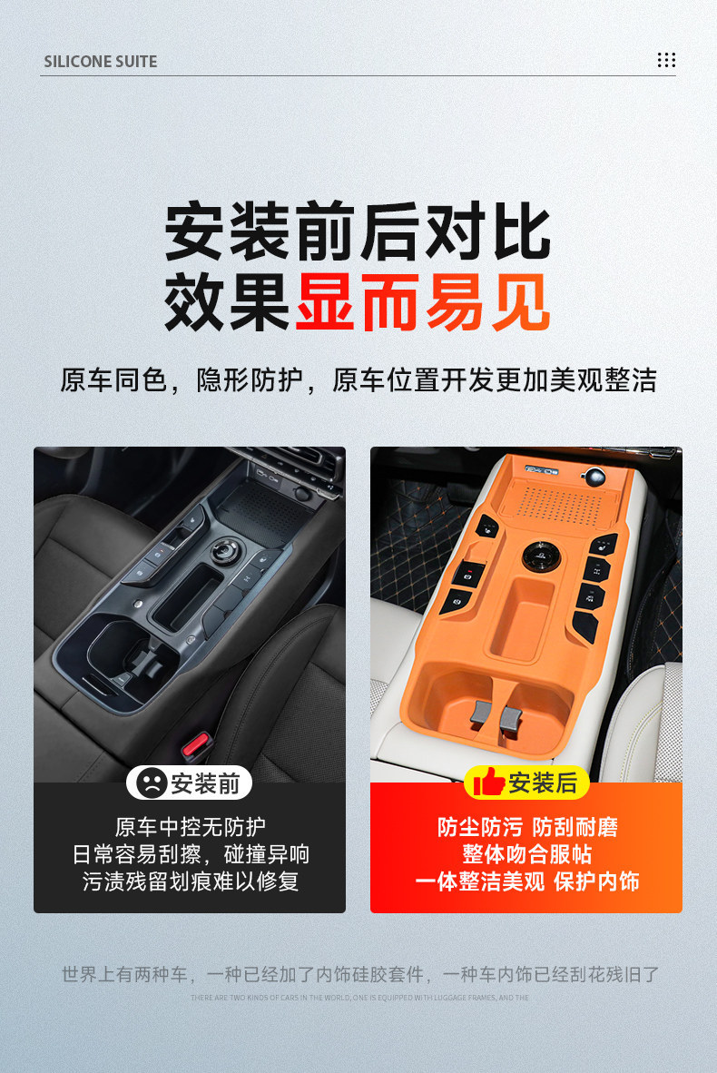 Haval Menglong PLUS central console gear shift silicone pad storage box full-cover wireless charging protective case car interior accessories
