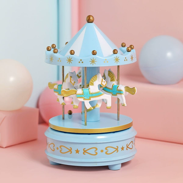Rotating blue music box