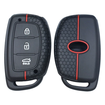 Suitable for old Hyundai Kia Static Rod/Key Bag - three-button-black-red-line