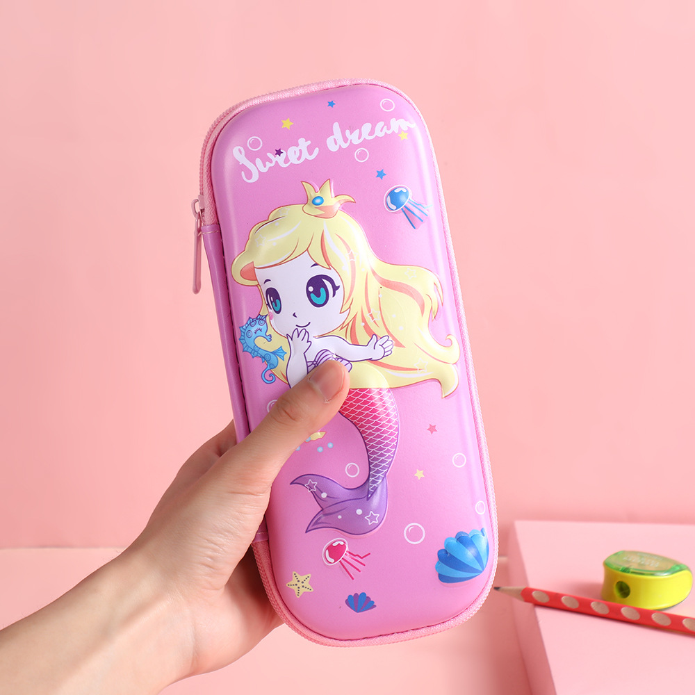 Caja de papelería de dibujos animados, niños lindos, estudiantes, niños y niñas, bolsa de papelería, caja de lápices de gran capacidad, bolsa de lápices tridimensional al por mayor