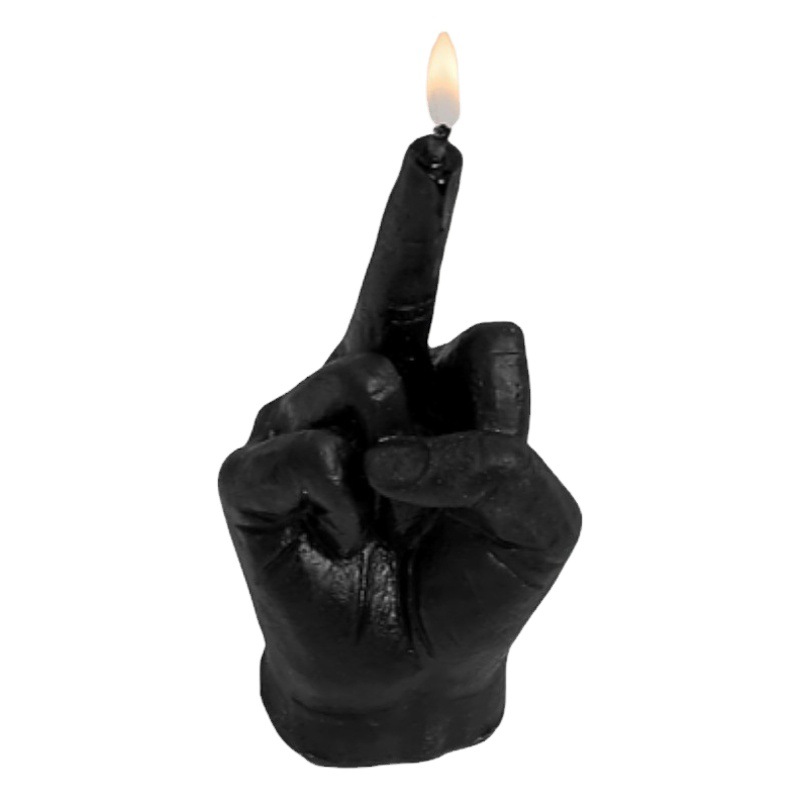 Dedo forma vertical medio dedo vela creativa Amazon divertido desprecie mierda gesto aromaterapia vela al por mayor