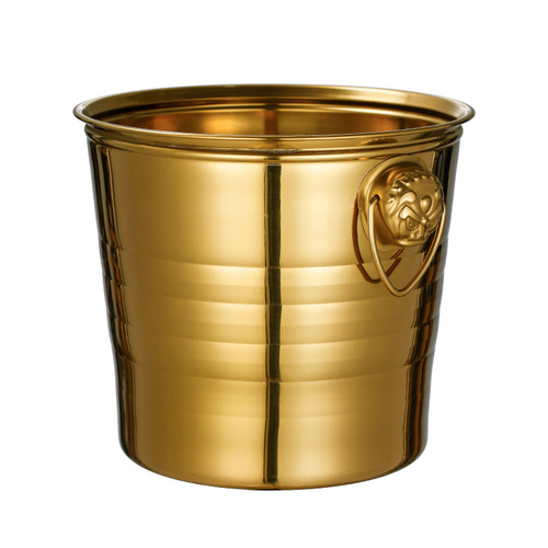 Stainless steel ice bucket creative handle bucket golden KTV champagne bucket small ice bucket beer red wine commercial hand washing bucket