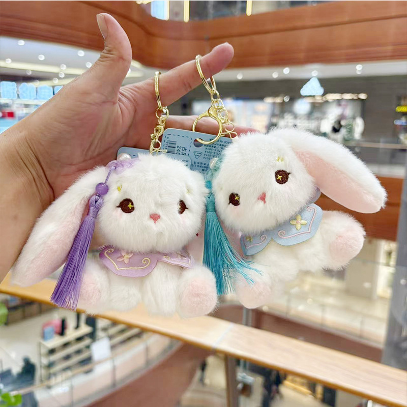 新しい香りの中国の伝統的なスタイルのウサギのぬいぐるみペンダントバッグキーホルダー親友人形ペンダント卸売可能|undefined