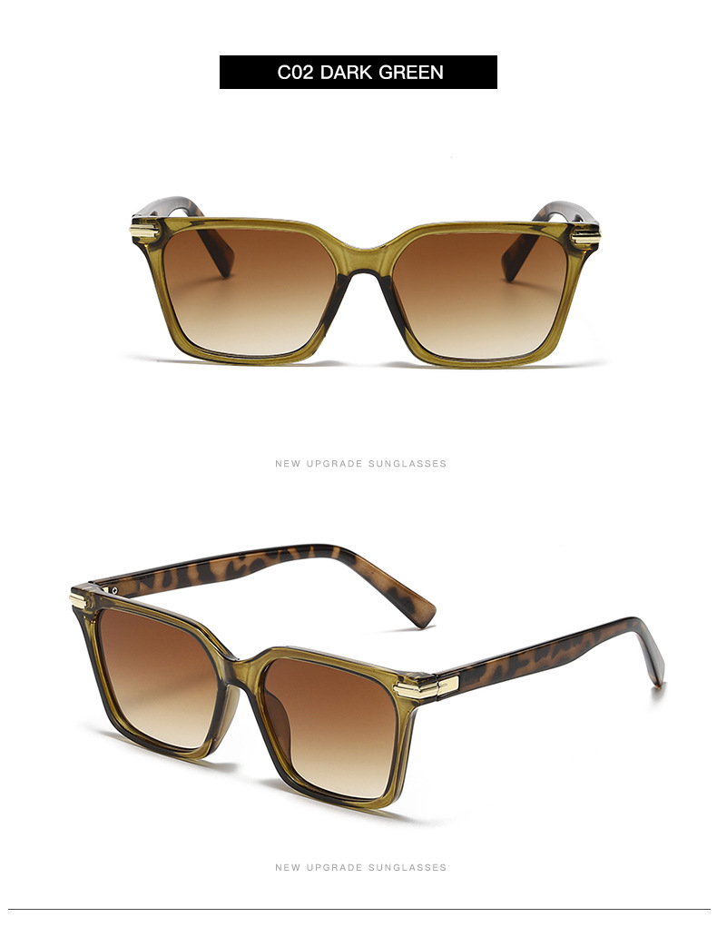 Gradient Color Pattern Unisex Gender Fashion Gradient Color PC UV400 Protection Square Full Frame Women's Sunglasses
