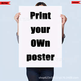 跨境白底粗体英文空白画芯Print your own poster现代简约装饰