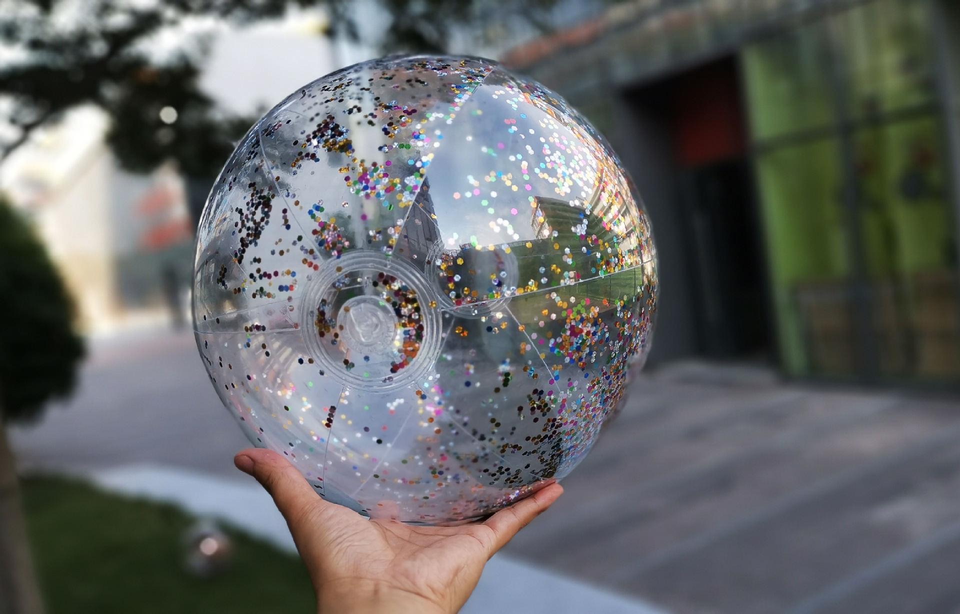 亮片充气沙滩球 (6)