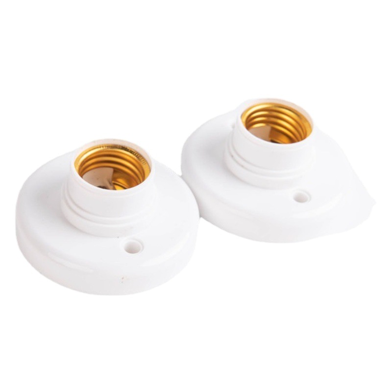 8cm blanco soporte de la lámpara plana E27 tornillo de plástico universal titular de la lámpara de tornillo plana del hogar titular de la lámpara al por mayor