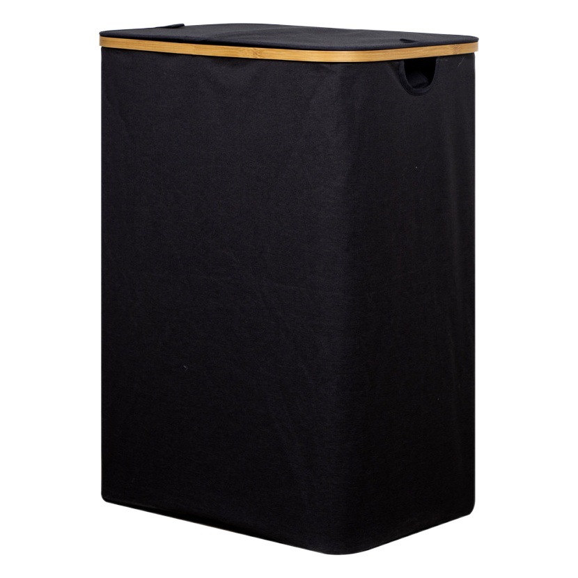 Doble cubo anillo de bambú cesta de la ropa sucia cesta de almacenamiento de ropa hogar Baño plegable cesta de la ropa cubo de la ropa