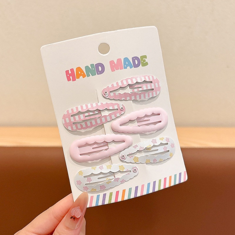 12 # Pink White Hairpin 6 piezas