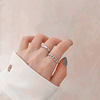Set with pigtail, small design fashionable retro ring, on index finger