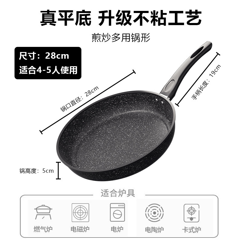 代代麦飯石平フライパン家庭用麦飯石は鍋にくっつかない汎用かまどのステーキフライパン烙餅鍋卸売り|undefined