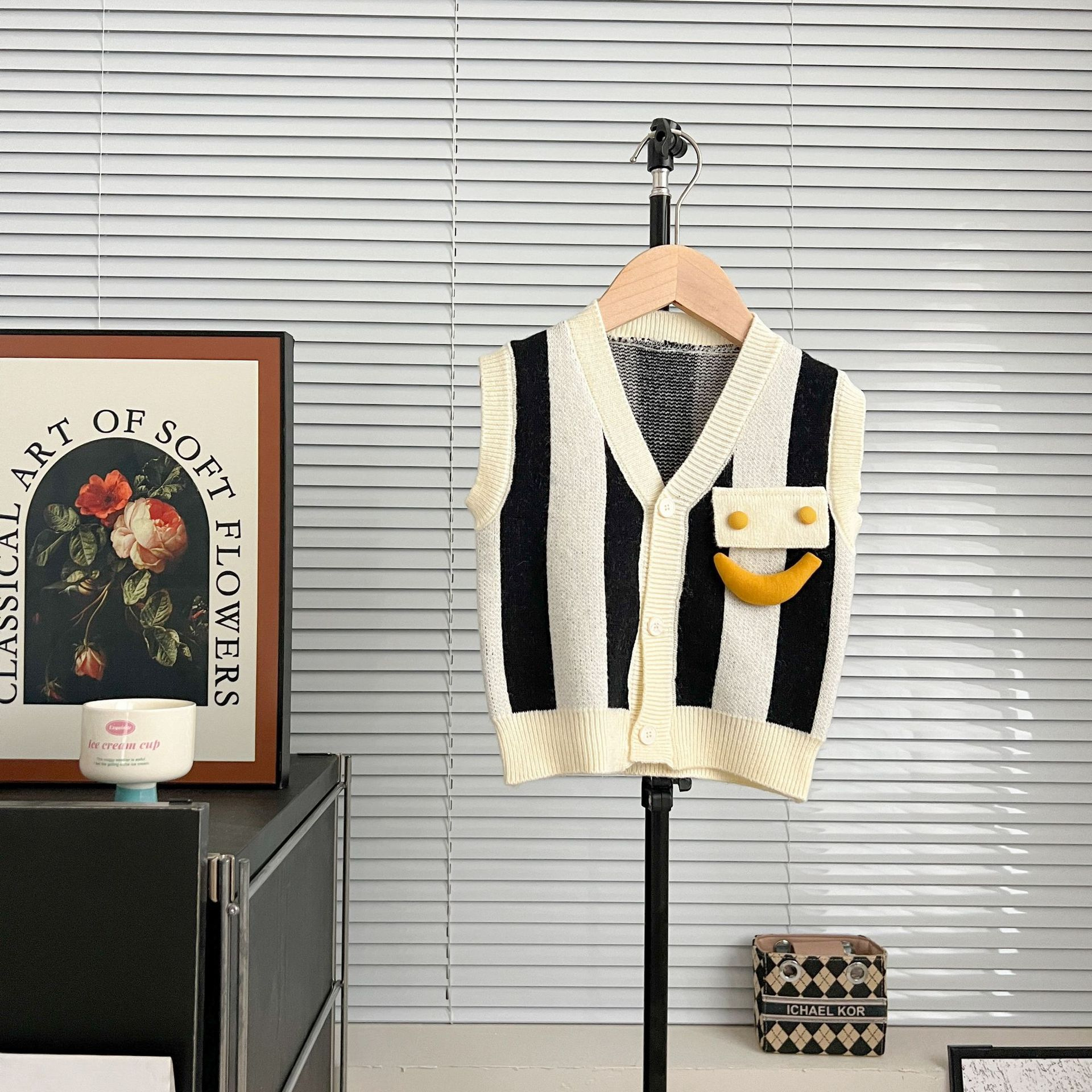 Baby chaleco de punto para niños lana suéter para niños chaleco de primavera para niñas universal chaleco de hombro de caída