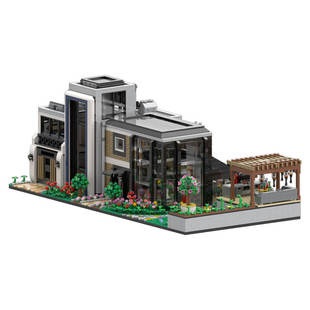 Cross-Border Moc-151755 Modern Glass Villa Building Model 4759 Particle Number Toy Gift