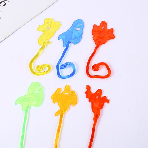 Exhaustive Sticky Toy Halloween Creative Prank Gag Nostalgic Elastic Stretchy Sticky Ghost Small Toy