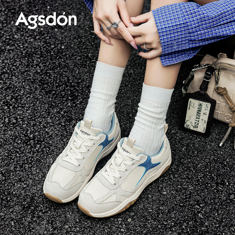 Augu Lion Dengde zapatos de entrenamiento para mujeres 2025 nuevos zapatos blancos de soleas gruesas de otoño zapatos de skateboard casuales ballet Gump